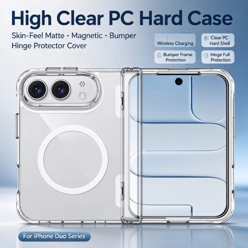 Clear Shockproof Bumper Case - Casing ponsel magnetik keras PC transparan